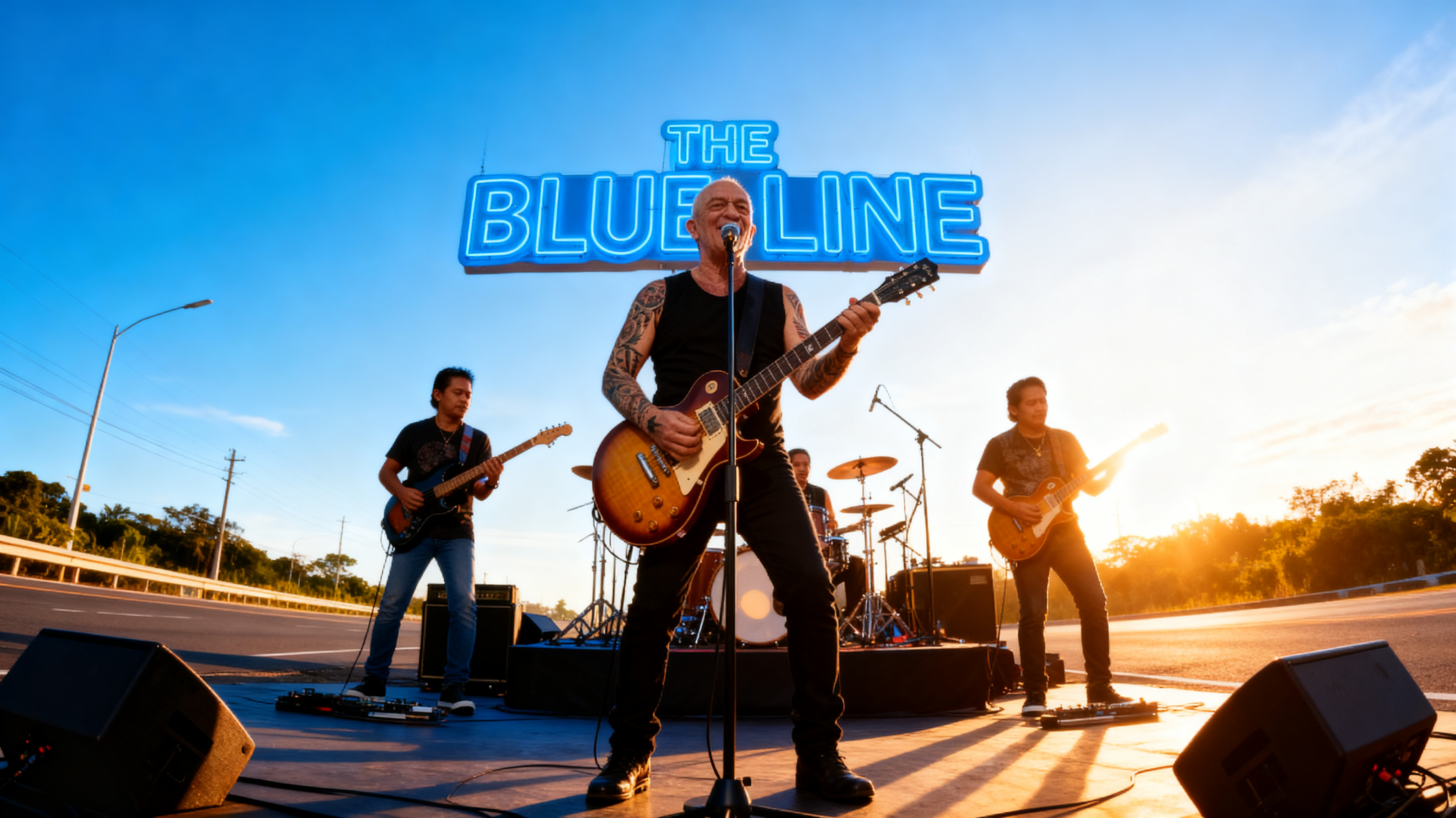 David_J & THE BLUE LINE performing live at sunset
